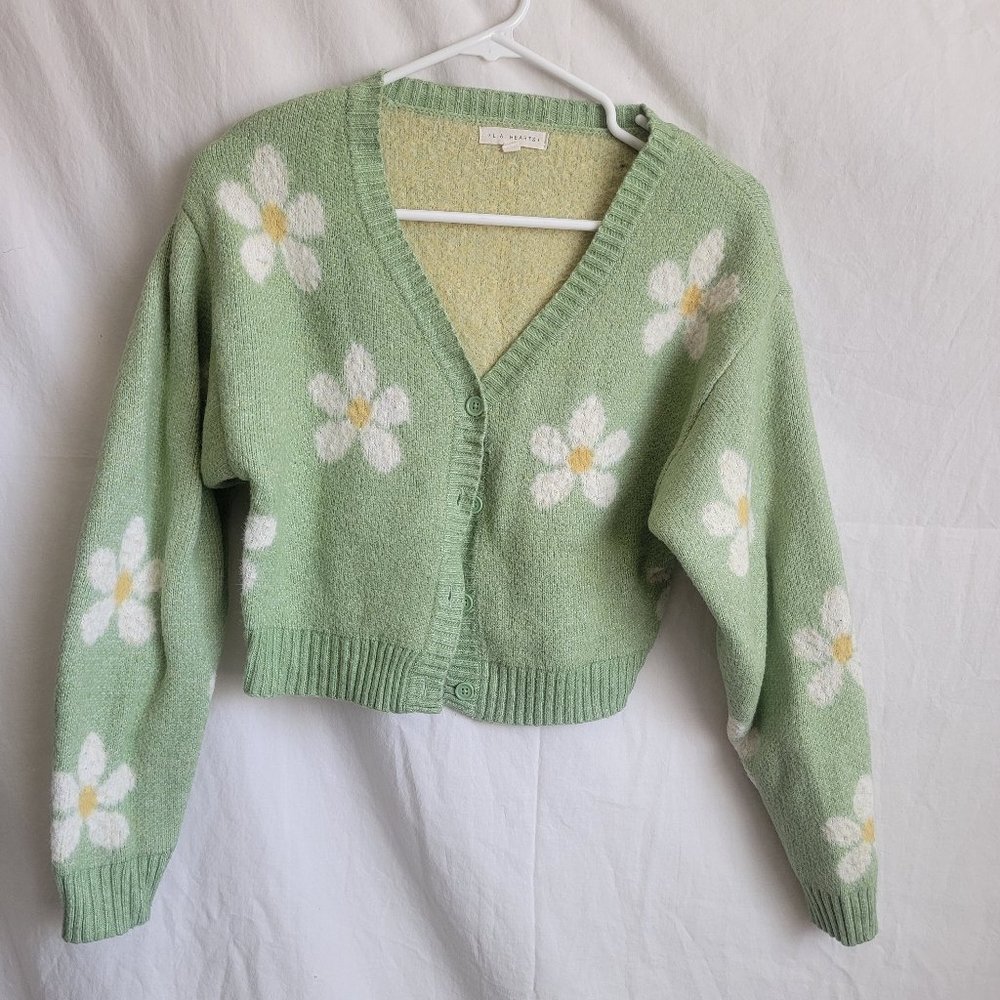 Pacsun LA Hearts Heartbreaker Green Cardigan DAISY Size S